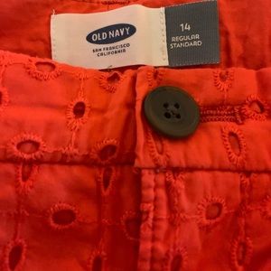 Old Navy Orange eyelet Shorts
